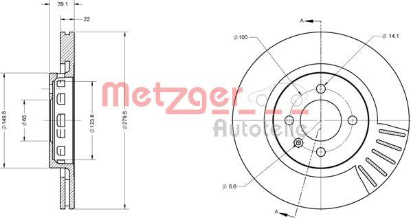 Metzger 6110337 - Bremžu diski ps1.lv