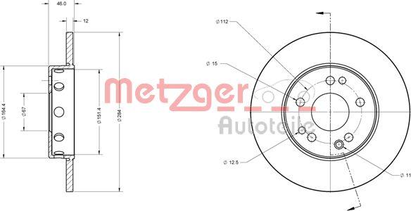 Metzger 6110325 - Bremžu diski ps1.lv