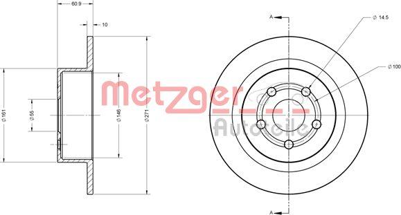 Metzger 6110374 - Bremžu diski ps1.lv