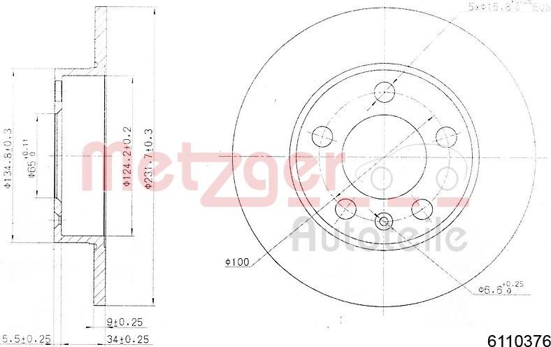 Metzger 6110376 - Bremžu diski ps1.lv