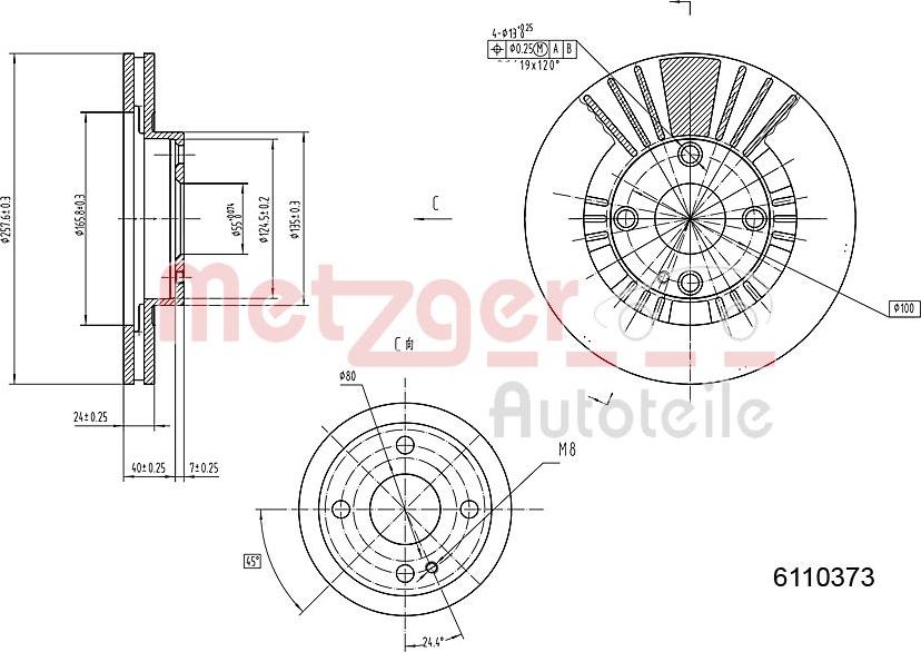 Metzger 6110373 - Bremžu diski ps1.lv