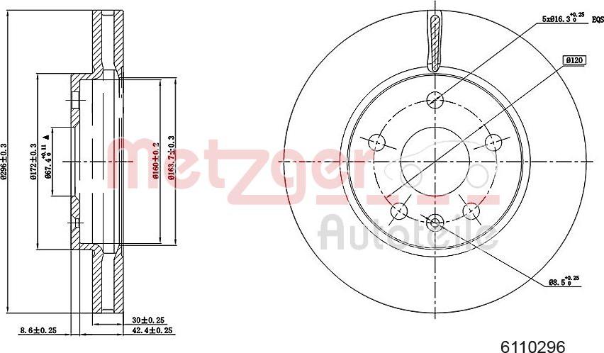 Metzger 6110296 - Bremžu diski ps1.lv