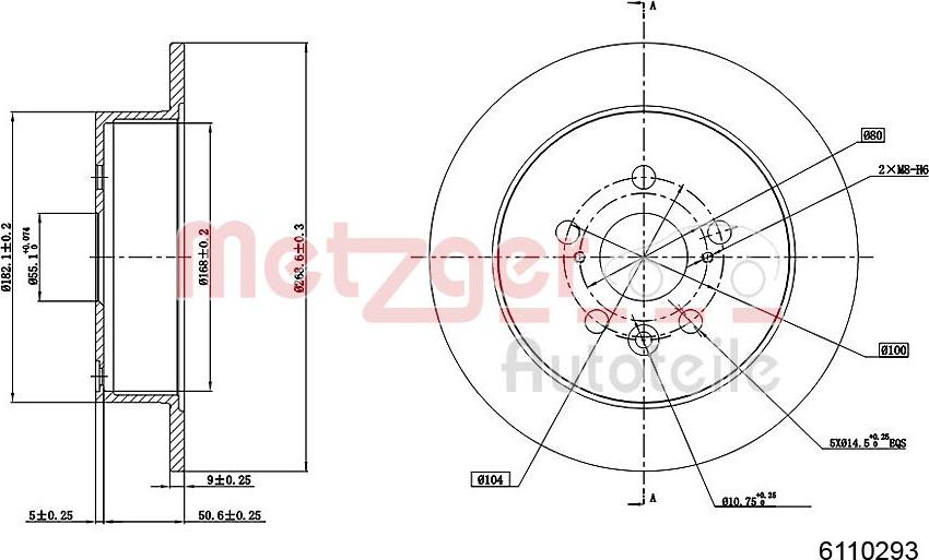 Metzger 6110293 - Bremžu diski ps1.lv