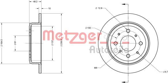 Metzger 6110244 - Bremžu diski ps1.lv