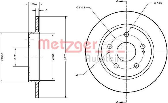 Metzger 6110234 - Bremžu diski ps1.lv