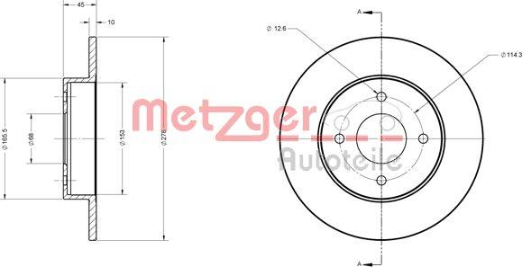 Metzger 6110220 - Bremžu diski ps1.lv