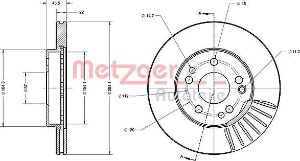 Metzger 6110223 - Bremžu diski ps1.lv