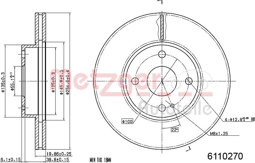 Metzger 6110270 - Bremžu diski ps1.lv