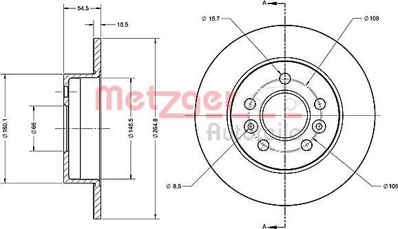 Metzger 6110273 - Bremžu diski ps1.lv