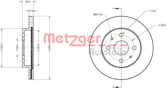 Metzger 6110277 - Bremžu diski ps1.lv