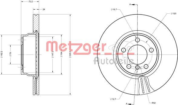 Metzger 6110743 - Bremžu diski ps1.lv