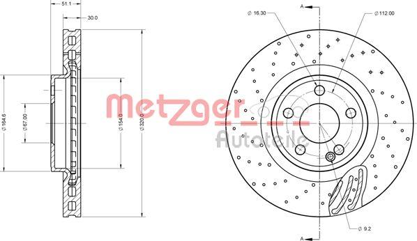 Metzger 6110754 - Bremžu diski ps1.lv