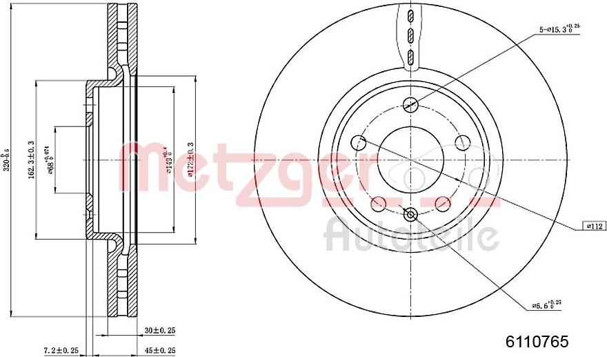 Metzger 6110765 - Bremžu diski ps1.lv