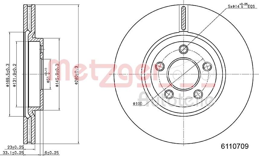 Metzger 6110709 - Bremžu diski ps1.lv