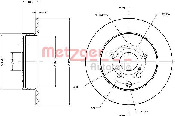 Metzger 6110700 - Bremžu diski ps1.lv