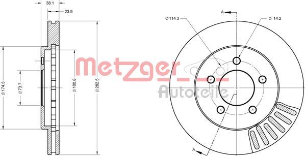 Metzger 6110708 - Bremžu diski ps1.lv