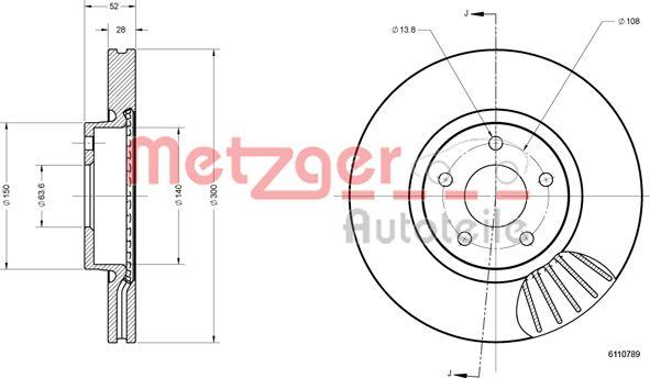 Metzger 6110789 - Bremžu diski ps1.lv