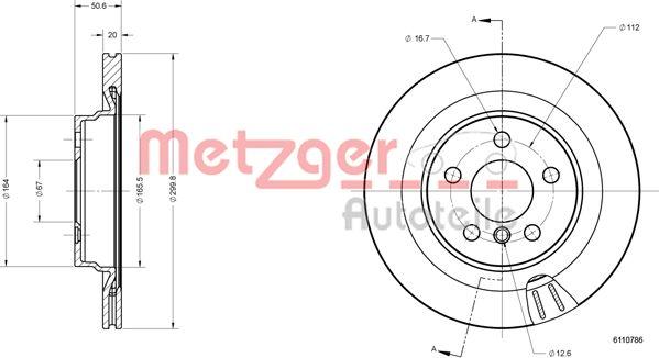 Metzger 6110786 - Bremžu diski ps1.lv