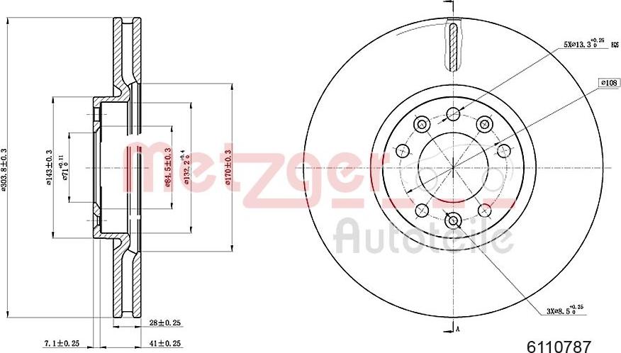 Metzger 6110787 - Bremžu diski ps1.lv