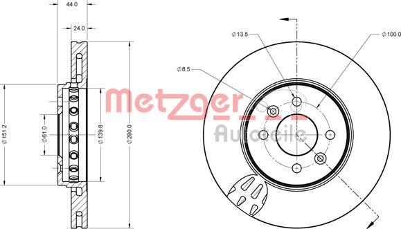 Metzger 6110729 - Bremžu diski ps1.lv