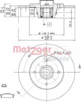 Metzger 6110724 - Bremžu diski ps1.lv