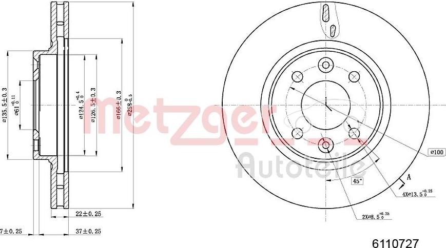 Metzger 6110727 - Bremžu diski ps1.lv