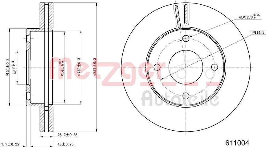 Metzger 6111004 - Bremžu diski ps1.lv