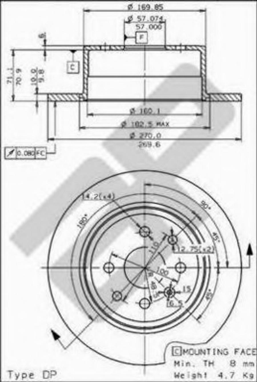 Metzger 14456 - Bremžu diski ps1.lv