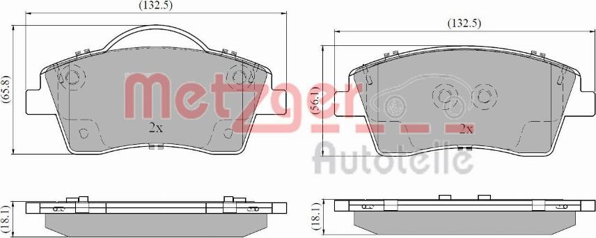 Metzger 1170950 - Bremžu uzliku kompl., Disku bremzes ps1.lv