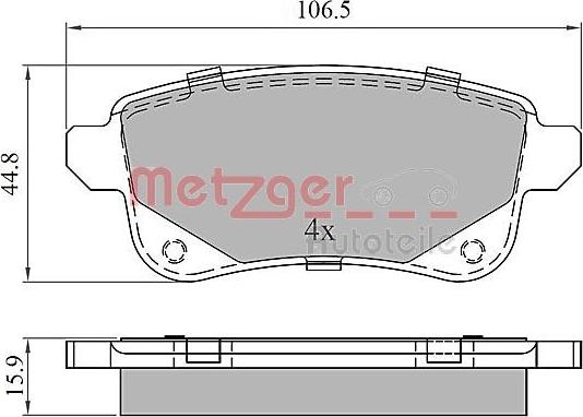 Metzger 1170909 - Bremžu uzliku kompl., Disku bremzes ps1.lv