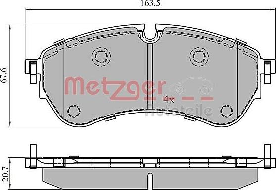 Metzger 1170906 - Bremžu uzliku kompl., Disku bremzes ps1.lv