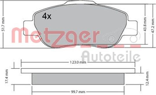 Metzger 1170440 - Bremžu uzliku kompl., Disku bremzes ps1.lv