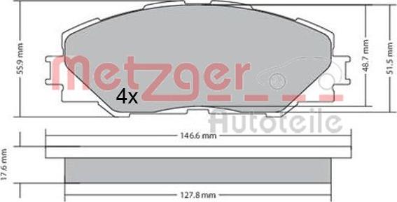Metzger 1170443 - Bremžu uzliku kompl., Disku bremzes ps1.lv