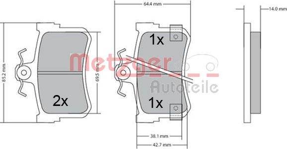 Metzger 1170447 - Bremžu uzliku kompl., Disku bremzes ps1.lv