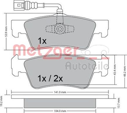 Metzger 1170465 - Bremžu uzliku kompl., Disku bremzes ps1.lv