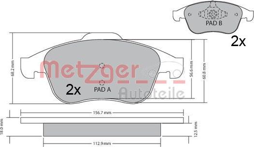 Metzger 1170409 - Bremžu uzliku kompl., Disku bremzes ps1.lv