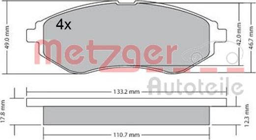 Metzger 1170404 - Bremžu uzliku kompl., Disku bremzes ps1.lv