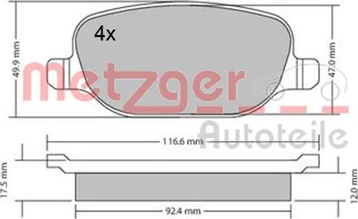 Metzger 1170403 - Bremžu uzliku kompl., Disku bremzes ps1.lv