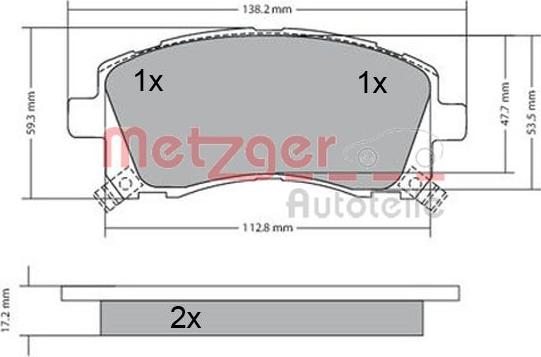 Metzger 1170416 - Bremžu uzliku kompl., Disku bremzes ps1.lv