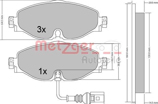 Metzger 1170411 - Bremžu uzliku kompl., Disku bremzes ps1.lv