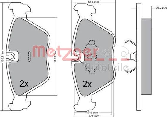 Metzger 1170489 - Bremžu uzliku kompl., Disku bremzes ps1.lv