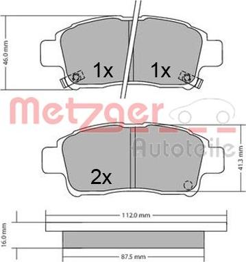 Metzger 1170436 - Bremžu uzliku kompl., Disku bremzes ps1.lv