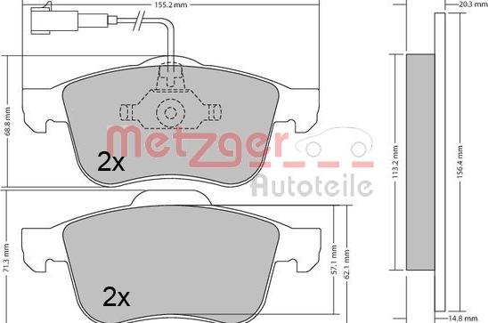 Metzger 1170424 - Bremžu uzliku kompl., Disku bremzes ps1.lv