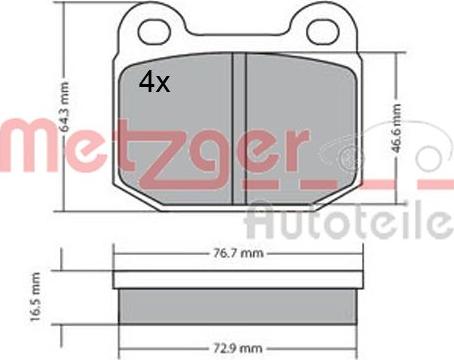 Metzger 1170425 - Bremžu uzliku kompl., Disku bremzes ps1.lv