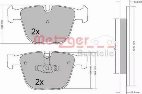 Metzger 1170421 - Bremžu uzliku kompl., Disku bremzes ps1.lv