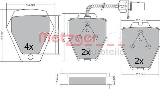 Metzger 1170478 - Bremžu uzliku kompl., Disku bremzes ps1.lv