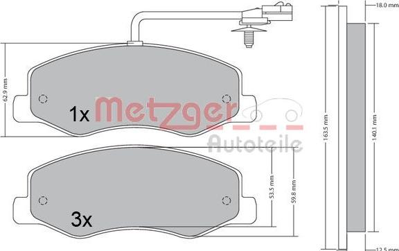 Metzger 1170595 - Bremžu uzliku kompl., Disku bremzes ps1.lv