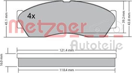 Metzger 1170590 - Bremžu uzliku kompl., Disku bremzes ps1.lv