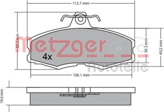 Metzger 1170598 - Bremžu uzliku kompl., Disku bremzes ps1.lv