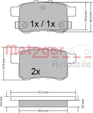 Metzger 1170593 - Bremžu uzliku kompl., Disku bremzes ps1.lv